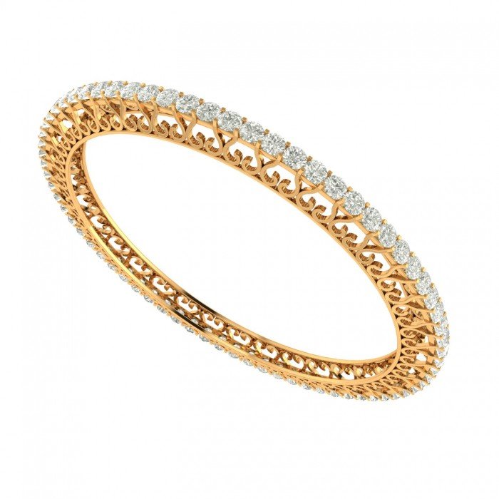 Fashionable Single Line Diamond Bangle