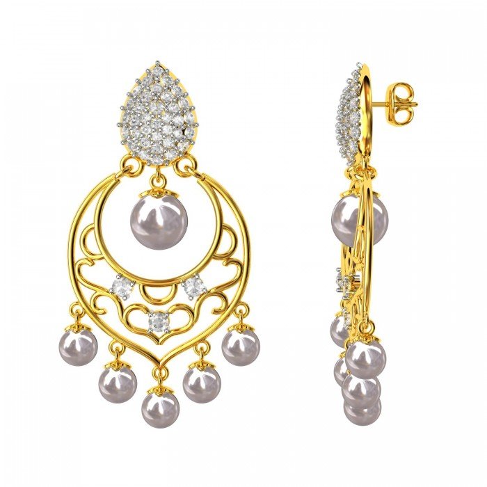 Pearl Chand Earring