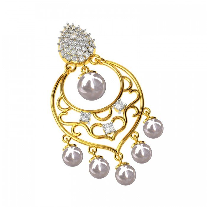 Pearl Chand Earring