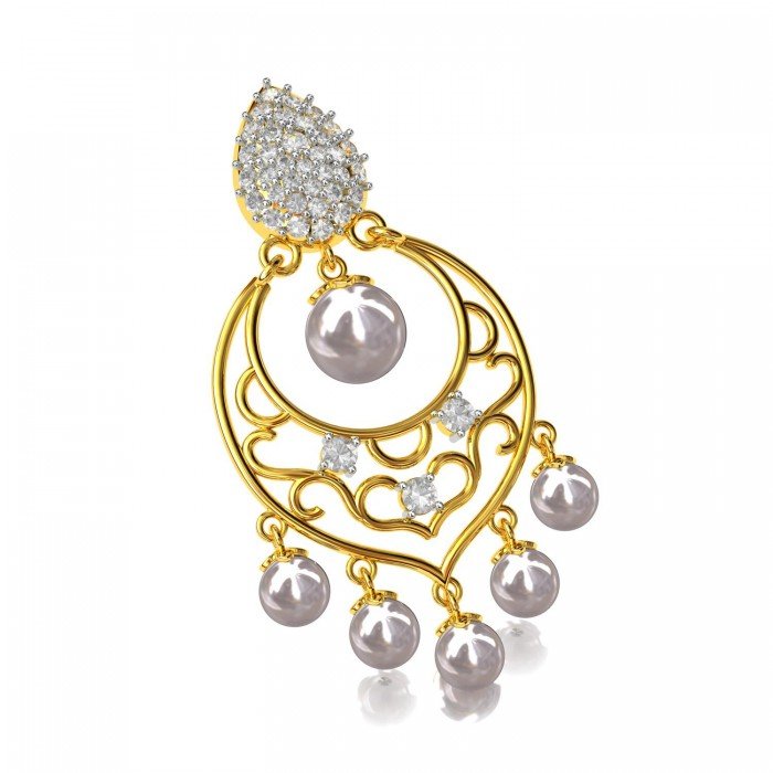 Pearl Chand Earring