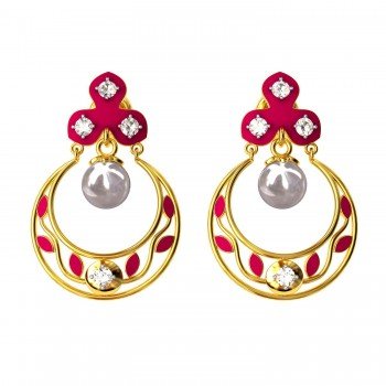 Enamel Chand Earring