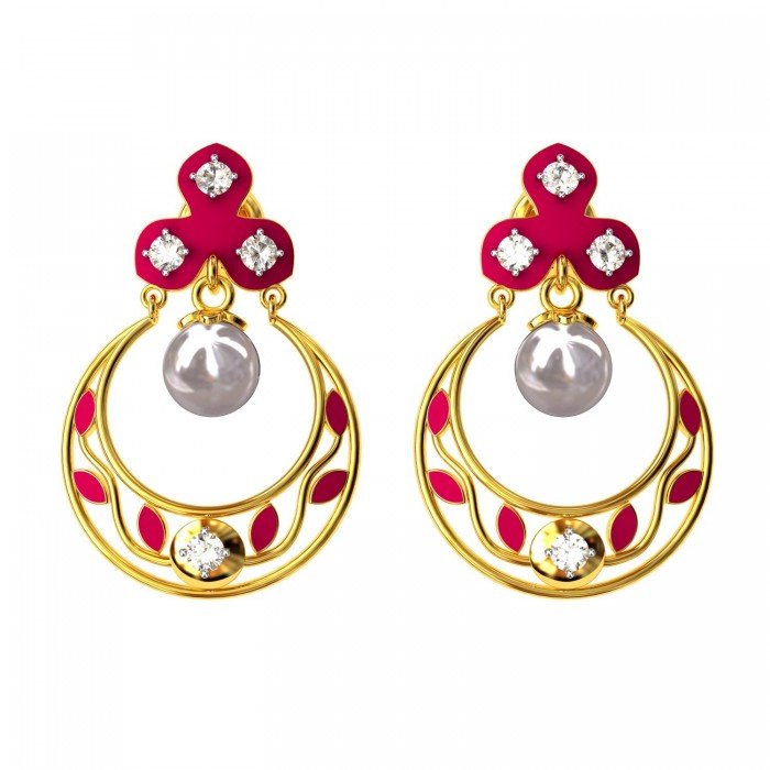 Enamel Chand Earring