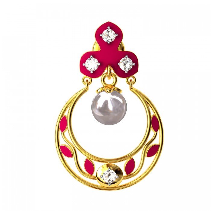 Enamel Chand Earring