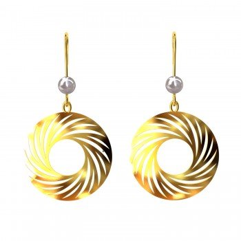 Round Cruv Dangling Earring