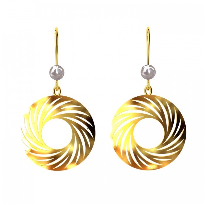 Round Cruv Dangling Earring