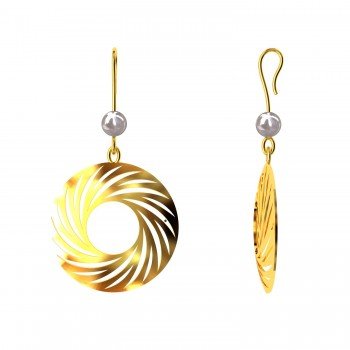 Round Cruv Dangling Earring