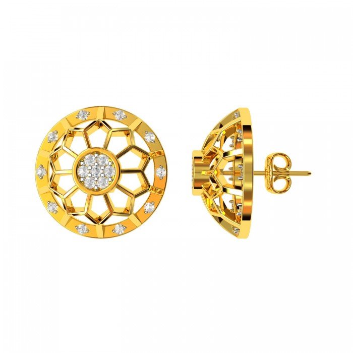 Round Gold Earring