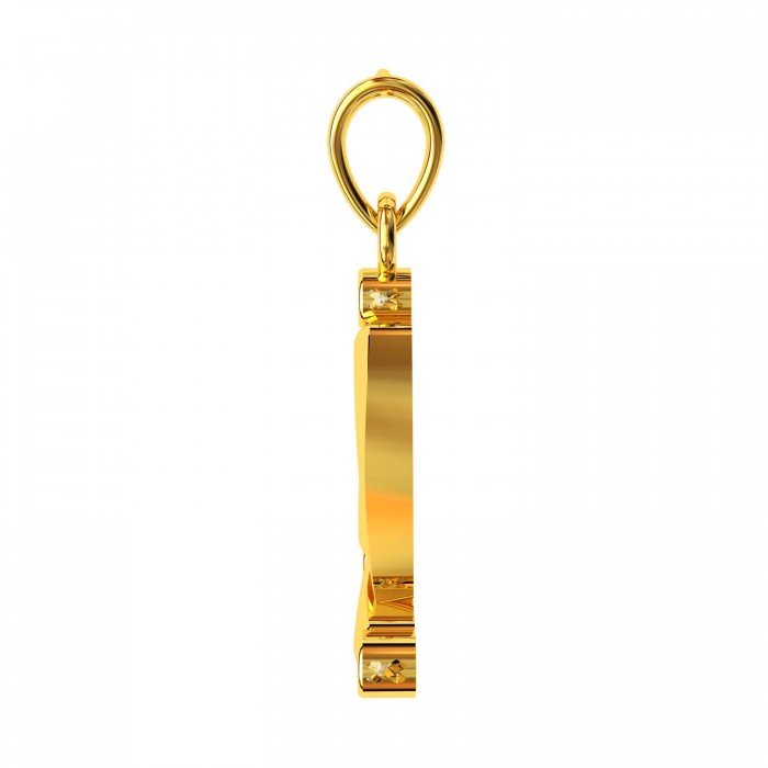 Three American Diamond Yellow Gold Pendant