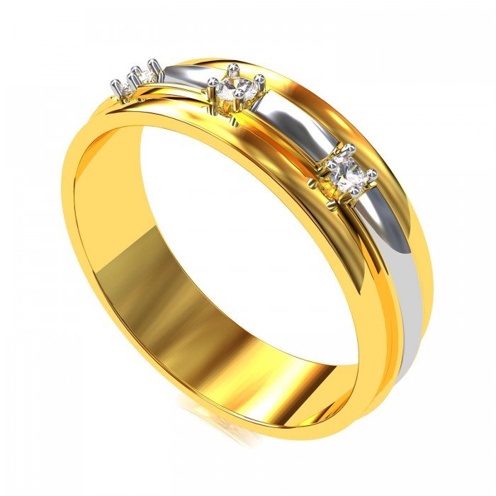 Gold American Diamond Wedding Band