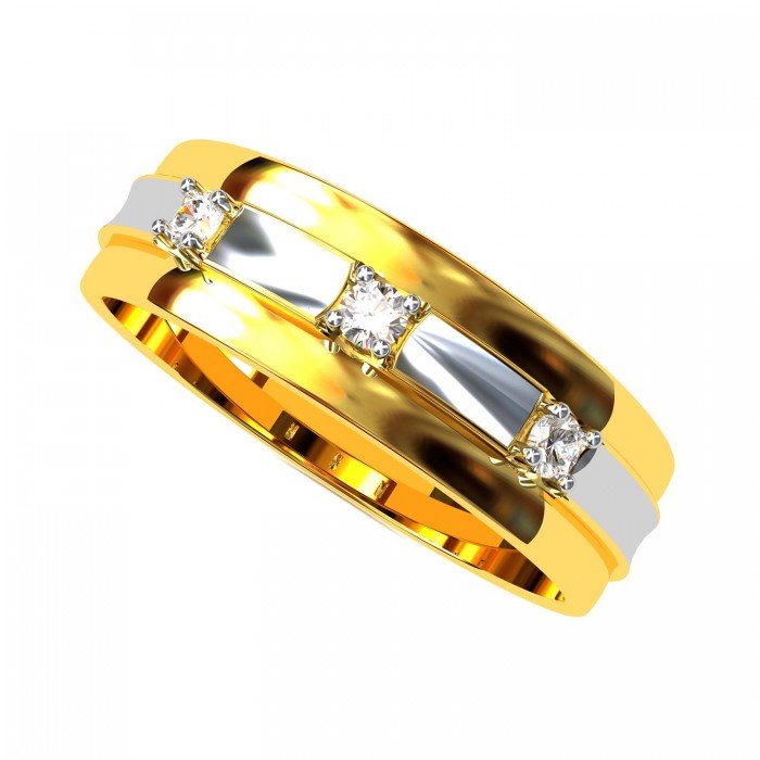 Gold American Diamond Wedding Band