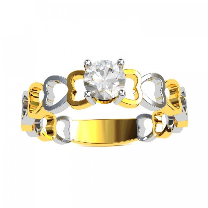 Solitaire Heart Ring