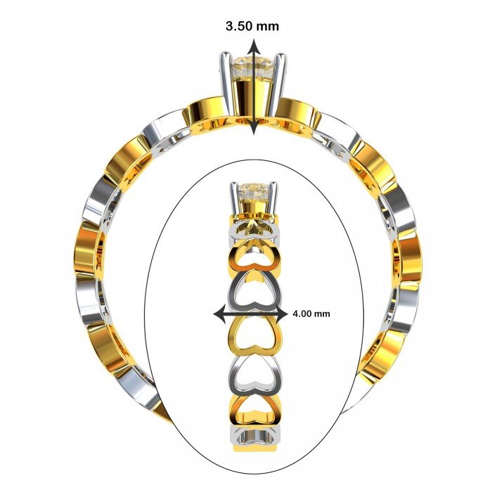 Solitaire Heart Ring