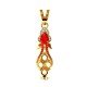 Peacock Ruby American Diamond Long Pendant