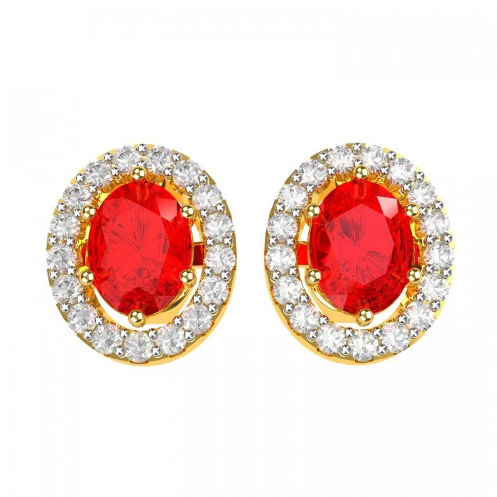 Real Ruby Earring