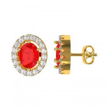 Real Ruby Earring