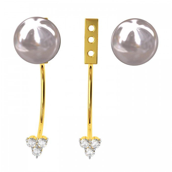 Pearl Earrings Gold Stud