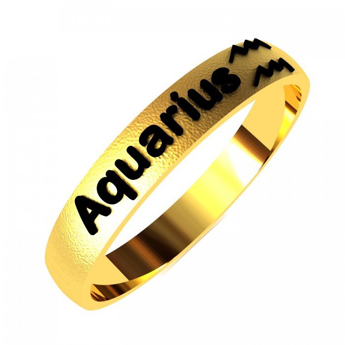 Aquarius Zodiac Sign Ring