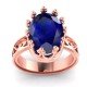 Crown Rose Gold Blue Sapphire Ring