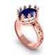 Crown Rose Gold Blue Sapphire Ring