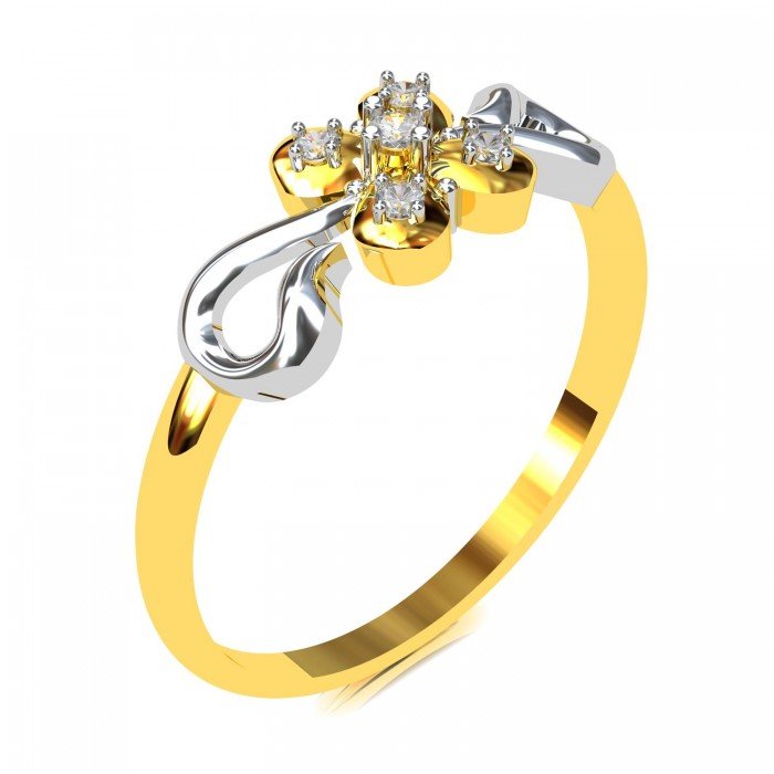 Gold and American Diamond Wedding Ring