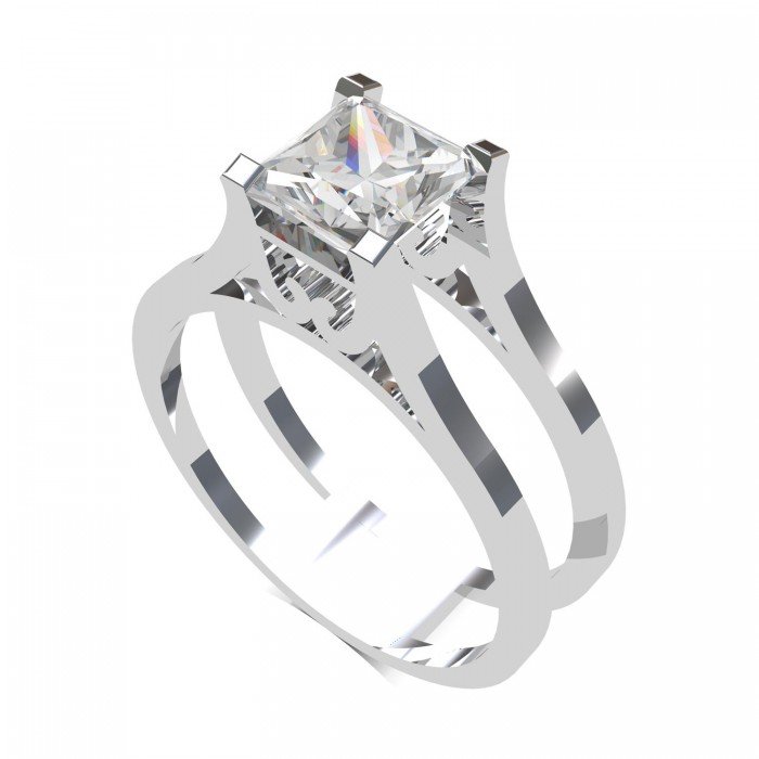 Princess Cut Solitaire Ring for Men