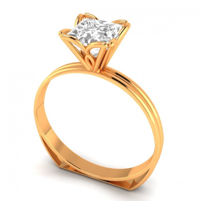 Pretty Princess Cut Solitaire Ring