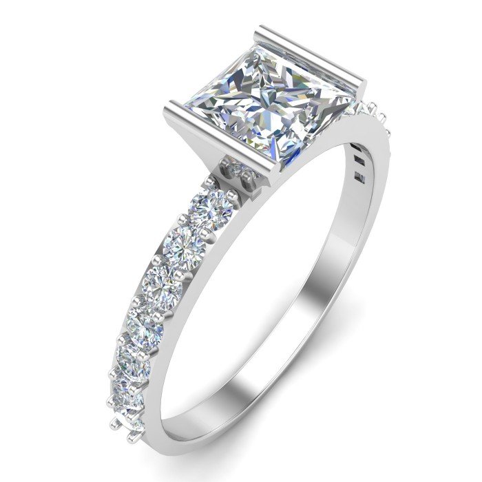 Princess Cut Silver Ring