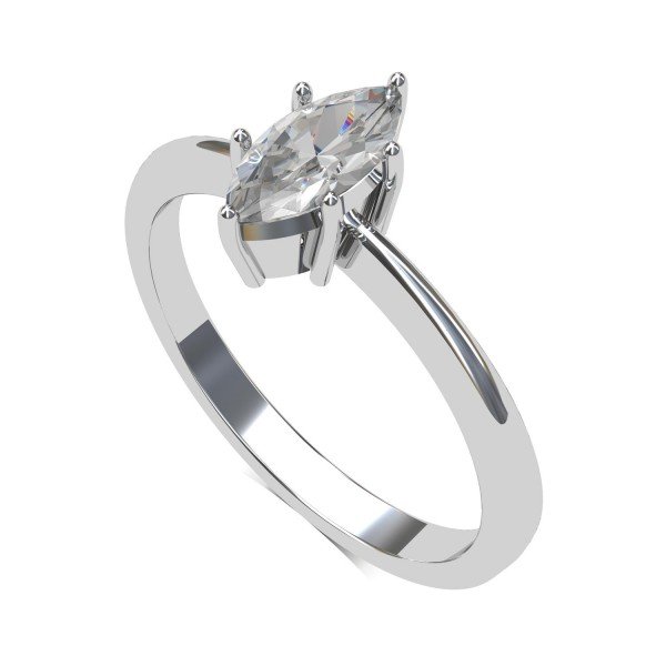 Marquise-Cut Diamond Solitaire Ring Marquise-Cut Diamond Solitaire Ring