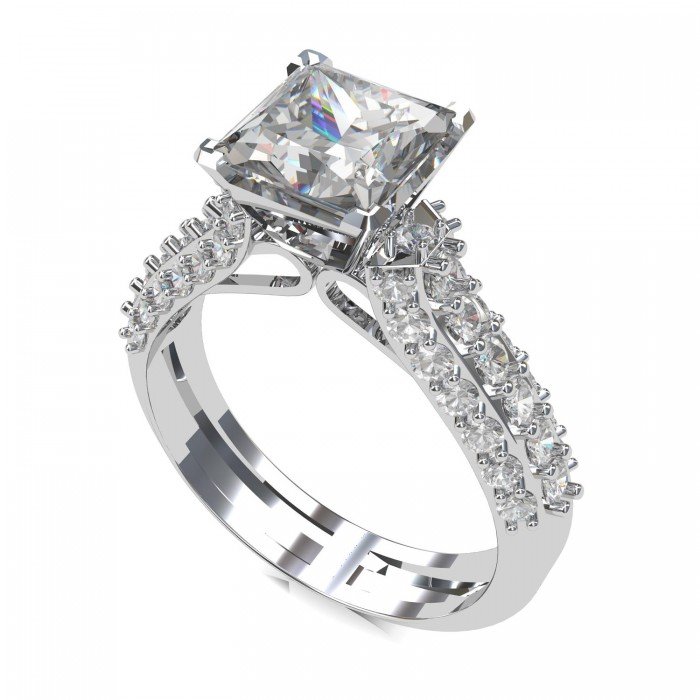 Princess-Cut Solitaire Wedding Ring