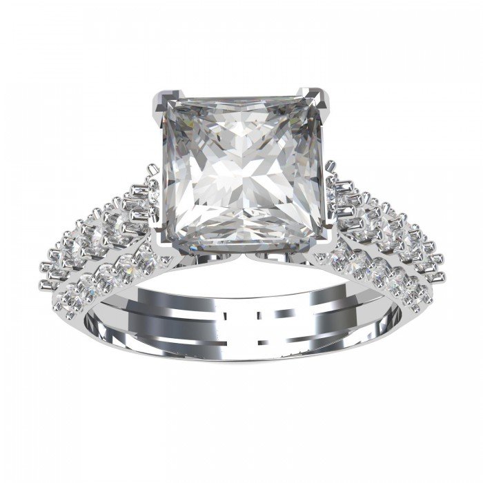 Princess-Cut Solitaire Wedding Ring
