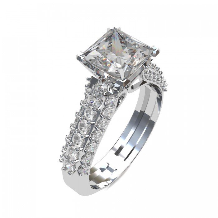 Princess-Cut Solitaire Wedding Ring