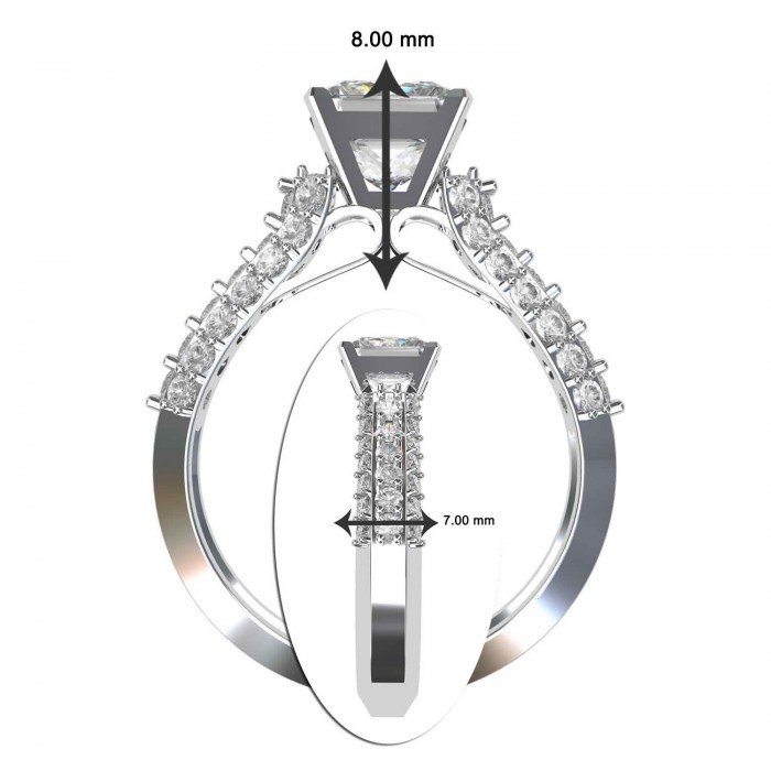 Princess-Cut Solitaire Wedding Ring