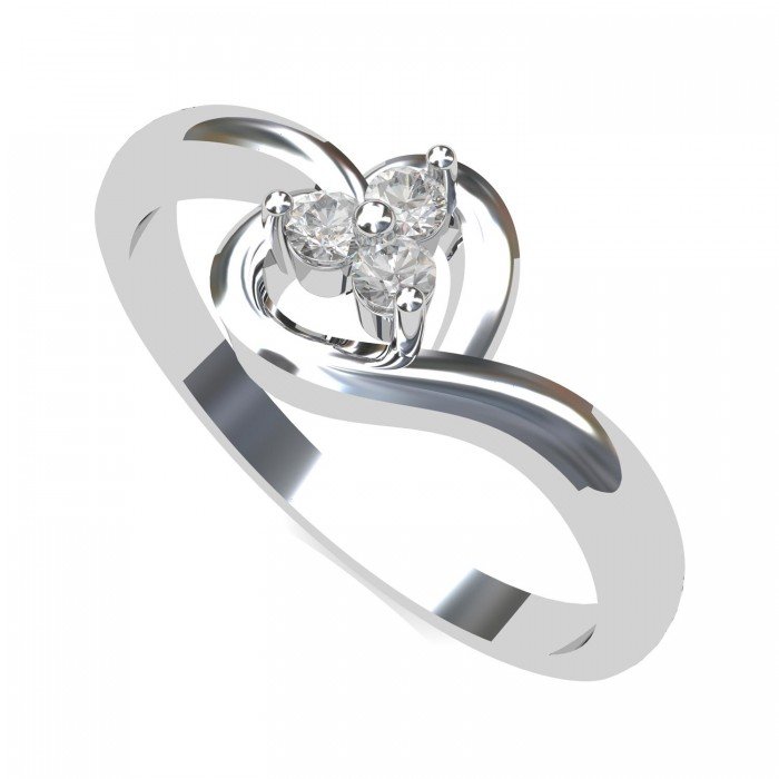 Three Stone White Gold Ring