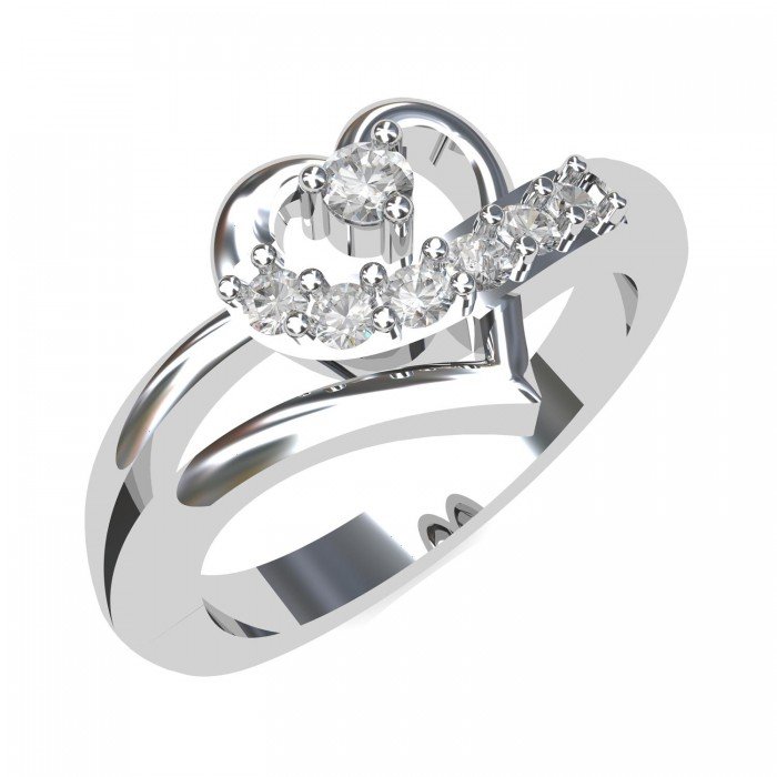 White Gold Valentine Ring