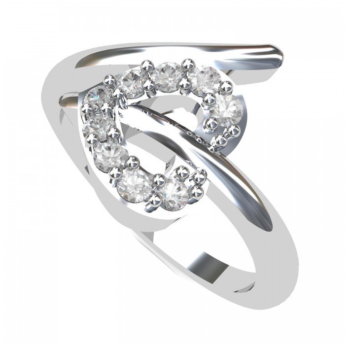 White Gold Heart Shape Ring