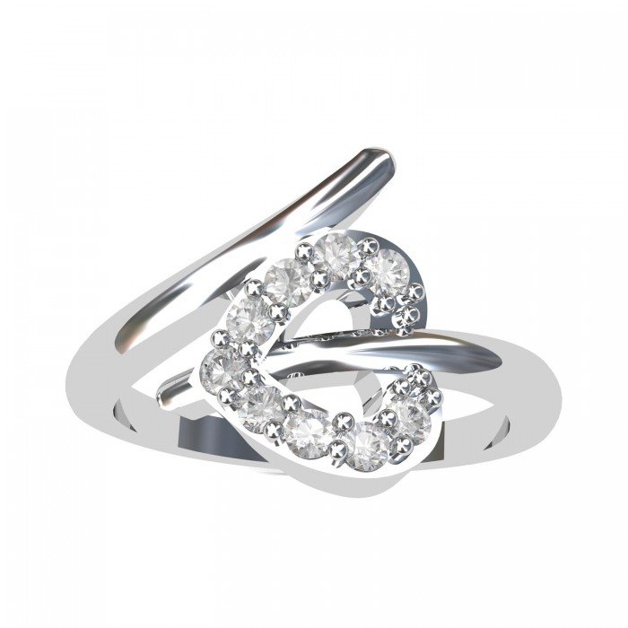 White Gold Heart Shape Ring