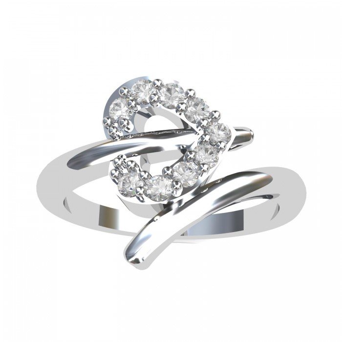 White Gold Heart Shape Ring