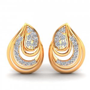 Yellow Gold American Diamond Earring