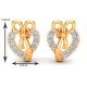 Yellow Gold Heart Earrings Studs