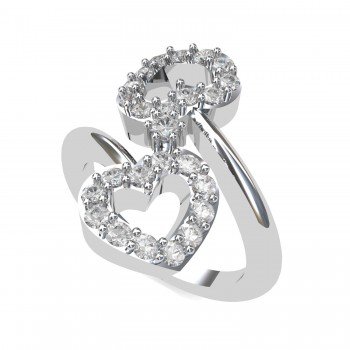 White Gold Heart Ring