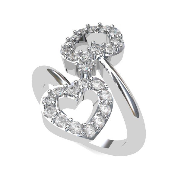 White Gold Heart Ring White Gold Heart Ring