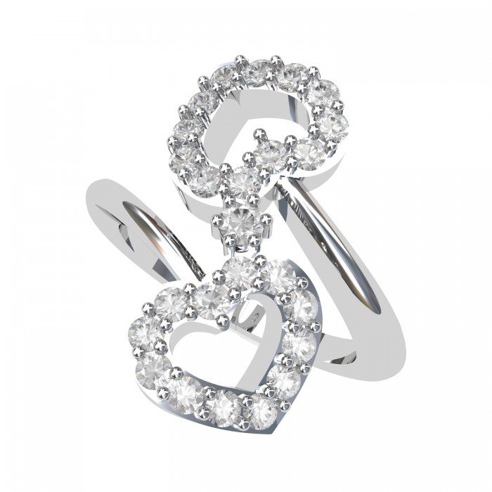 White Gold Heart Ring