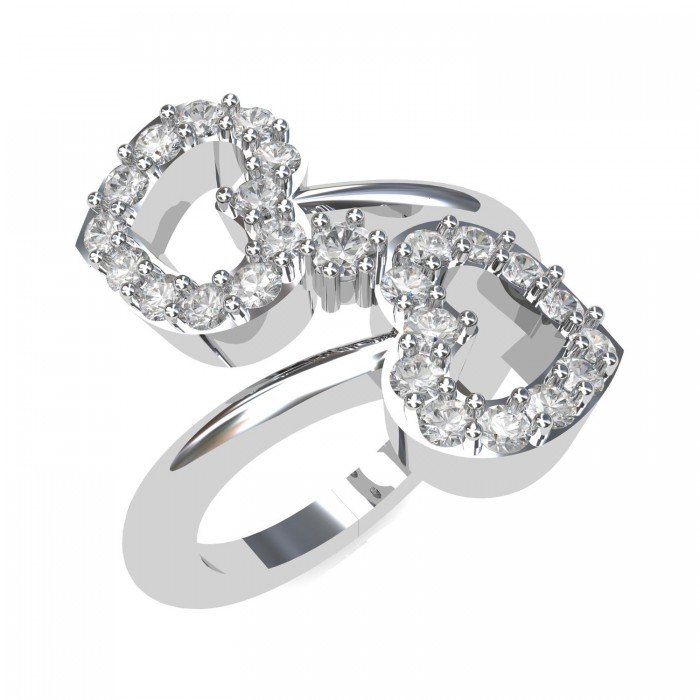 White Gold Heart Ring