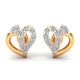 American Diamond Stud Earrings in Yellow Gold