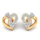 American Diamond Stud Earrings in Yellow Gold