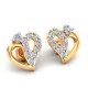 American Diamond Stud Earrings in Yellow Gold