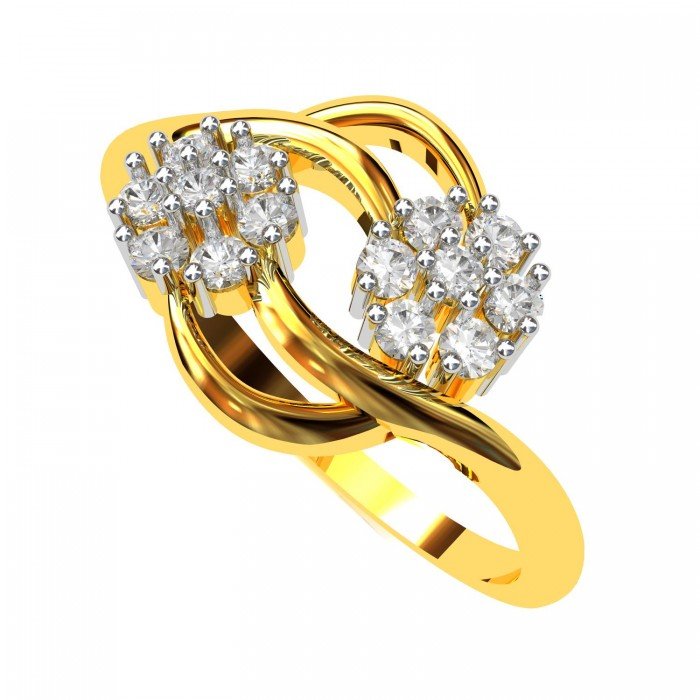 Double Cluster American Diamond Ring