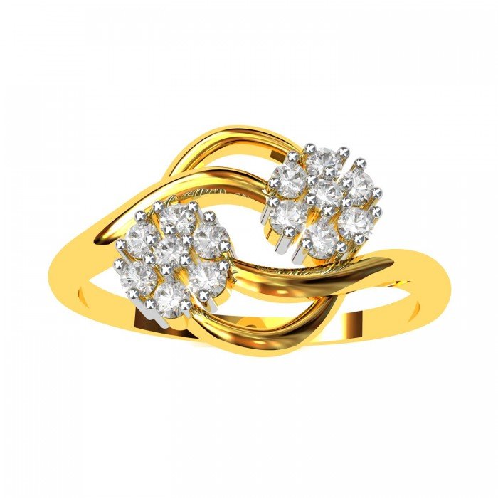 Double Cluster American Diamond Ring
