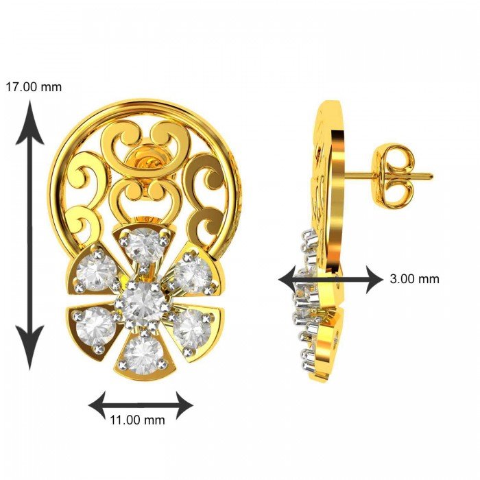 Small Stud Earrings Gold