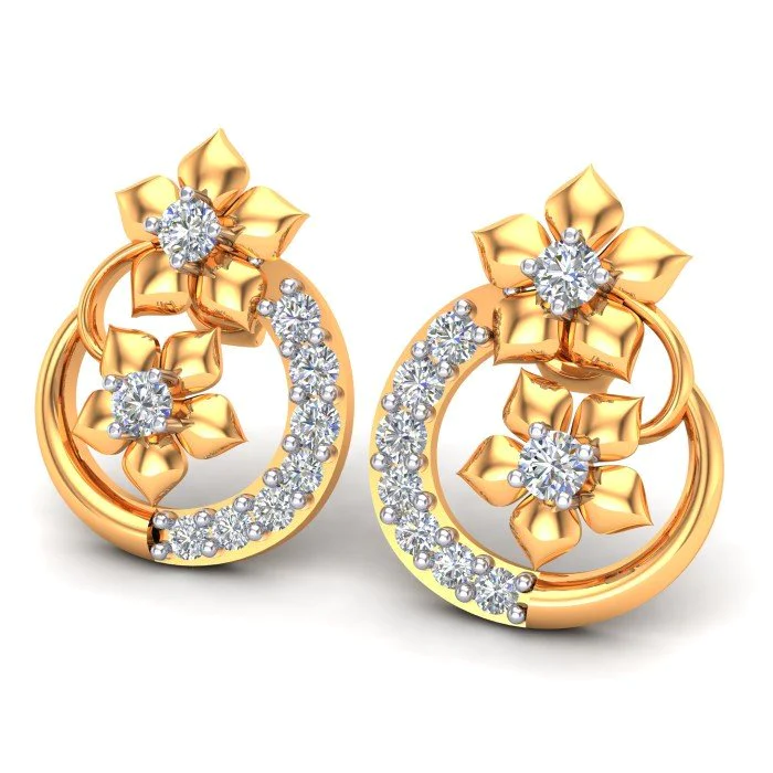 CZ Stud Earrings simulated diamond, ruby, sapphire, emerald halo earri –  Lily Treacy